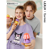 Lecho Kuromi Joint Loose Home Clothes Couple Suit 2021 New Summer Short Sleeve Pajamas for Men and Women
