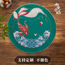 New Chinese table cushion Embroidery Vase Mat thermal insulation G77 Western dining tray cushion Ashtray Mat tea cup cushion