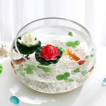 Pool floating duckweed simulation Lotus fish tank decoration plastic props water lily for Buddha lotus flower fake lotus leaf