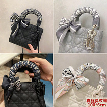 18 mm silk long tie grey silk tied with a concubine ribbon letters with thousand bird wires