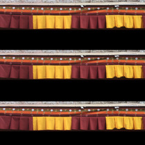 The inlaid Tibetan characteristic wall banner is saffron with yellow two-color Tibetan door and window top banner