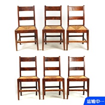 Old Western European antique furniture 19th-century country style dining chair British used solid wood single chair