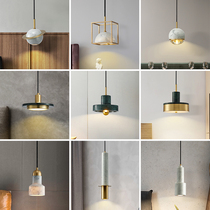 Light luxury living room sofa background wall chandelier all copper marble bedside lamp bar counter dining room Nordic personality window light