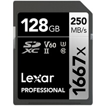 Rexha Lexar 128GB 1667X 250M S Write a 120MS UHS-II V60 high-speed camera card