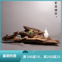 Weathered dead wood root carving root art base TV cabinet soft Zen ornaments kung fu tea ceremony dry bubble bonsai tea table