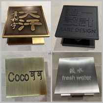 Chinese custom large door handle square ancient bronze glass door handle circular logo engraving character wooden door handle black