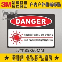Direct selling 3m self-adhesive label stickers safety label stickers waterproof machinery equipment warning signs beware of laser radiation