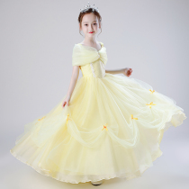 Girls Evening Dress Princess Beier Dress Children Christmas Bell Birthday Dress Piano Performance