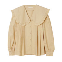 Pregnant women shirt autumn fashion chiffon top doll collar loose autumn 2021 new shirt to work late pregnancy