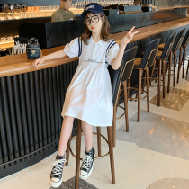 Girls summer dresses Children princess skirts Foreign style net red 2021 new Korean version of the big childrens clothing girls summer