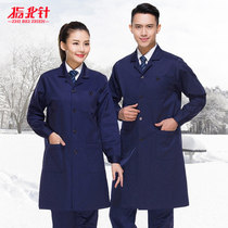 Tibetan blue coat overalls long mens cotton labor insurance clothes wear-resistant spring and autumn workers custom summer thin anti-static