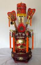 Boutique 1-foot wood carving gold worship religious supplies Taoist Temple temple to make supplies