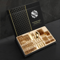 Stainless steel Western tableware set high-grade European household eating steak knife fork spoon three-piece plate set