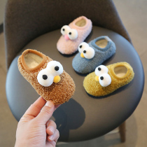 Baby floor socks shoes children plus velvet thickened baby non-slip soft sole men and women socks shoes indoor early education shoes winter