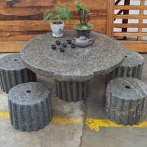 Folk Old Stone Mill slice stone roller cow trough tea tray landscape water combination pig trough stone carving stone slab stone basin