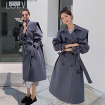 High-end windbreaker female mid-length 2021 New Korean version of loose British style overcoat coat