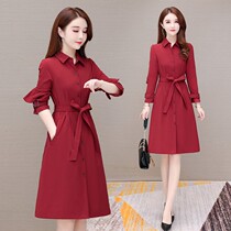 This years popular windbreaker autumn womens 2021 New loose lace-up temperament age small polo collar jacket