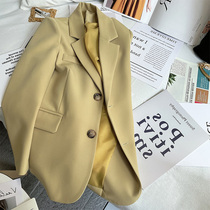 Bull Oil Fruits Green Small Suit Jacket Woman Spring Dress 2022 New Korea Temperament Loose Casual Professional West Suit Jacket