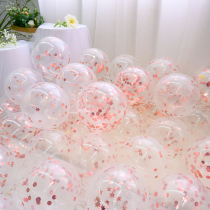 Seventh New Years Valentines Day Birthday Party Transparent Sequins Balloons Engagement Wedding bedroom Wedding Bedroom Dress Decoration