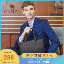 Clear cabin camel mens handbag handbag business briefcase handbag handbags multifunction computer bungalow leather minimalist mens bag