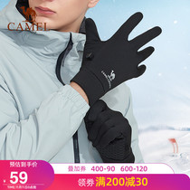 Camel Outdoor Plus velvet gloves Winter Men warm cold riding running sports mountaineering ski touch screen gloves women