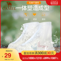 Camel White Transparent shoes boots shoes for men and women waterproof rain wear-resistant anti-skid thickened increased comfort Wild