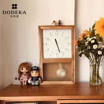 Dovers home Japanese retro solid wood clock wall clock living room home Nordic clock wall decoration table time pendulum clock