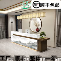 New Chinese cash register bar health foot bath beauty salon front desk teahouse hotel retro commercial custom reception desk