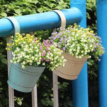 Thickened iron hanging bucket flower hanging basin pastoral hook flower pot Japanese groceries flower bucket Balcony shop props display