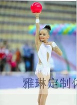 Yalin custom (rhythmic gymnastics Oh side skill suit jazz cheerleading new gymnastics uniform childrens competition suit White