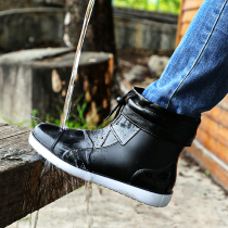 Extra-large rain shoes mens summer size short tube tide fashion rubber shoes non-slip waterproof shoes low-top rain boots plus velvet men