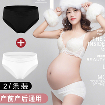 Pregnant women Black and White low waist photo photo underwear special pregnant photos pure cotton crotch one piece of seamless ice silk shorts head