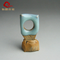 (Ru porcelain fragments fire photo)Enjoy playing Ruzhou Ru Kiln origin open piece Ru Kiln porcelain piece