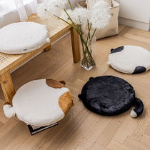 Nordic plush cushion solid color futon tatami cushion memory cotton cute cat chair cushion office dismantling dining chair cushion
