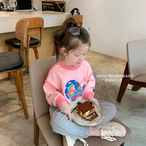 Momojia custom childrens wear 2022 new girl spring and autumn sweatshirt childrens foreign air tops baby spring clothes