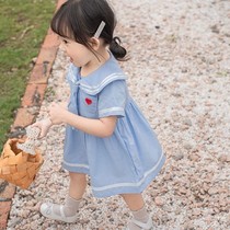 College style summer girl dress female baby girl foreign style princess skirt childrens clothing Korean version of baby child summer skirt
