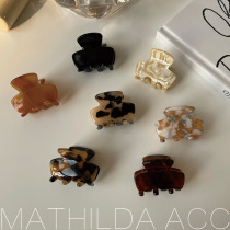 Korean girl cute acetic acid mini grab clip marble geometric rectangular small hairpin edge clip banghai clip