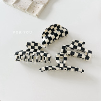 A variety of chessboard check clip hairclip summer large head shark clip tide person temperament cold wind acetic acid clip