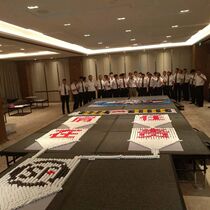Meijin Companys team building staff quality development theme event anniversary opening ceremony Domino
