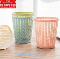 Uncovered desktop trash can Kitchen Bathroom Bedroom study hollow household small toilet tube large desk