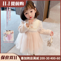 Girls plus velvet dress autumn and winter 2021 New Net Red childrens foreign style thick princess dress baby winter dress