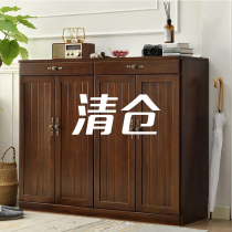 Solid wood shoe cabinet doorway balcony for open door minimalist modern full set log lockers Large capacity Provincial space