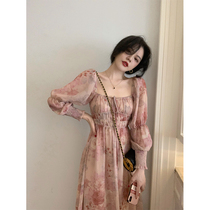 Great Eees Romantic Light Atmosphere Comeback Crumbles style Bubbles Sleeves Dress dress Long style Fairy Lady Falade Style Tea Hysteria