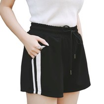 Wide and loose version of Hanwai wear hot pants shorts sports and leisure female student leg high pants shorts summer female 2021 waist