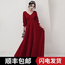 Pregnant women velvet toast 2021 new belly bride wine red door size fat mm wedding dress winter
