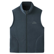 Casual solid color fleece vest vest men winter warm fleece vest outdoor sports cardigan snatch collar men