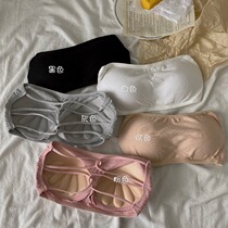 Summer strapless bandeau underwear girl small chest gathered anti-walking chest beauty back non-slip bra sexy thin section