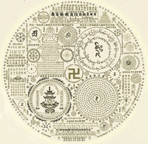 Mani Zun Sheng Liberation Collection collection Stupa mantra wheel stickers ten stickers each (diameter 7 7 cm)