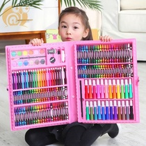 Childrens painting tools for boys and girls art supplies paintbrush watercolor pen primary school childrens gift box set