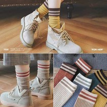 1 5 pairs of socks female Korean version of Mid socks women socks autumn and winter cotton socks college style Japanese stockings ins stockings